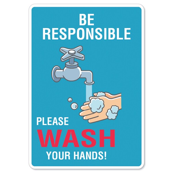 Safety Sign, OSHA Notice, 3.5" Height, Be Responsible, 10PK